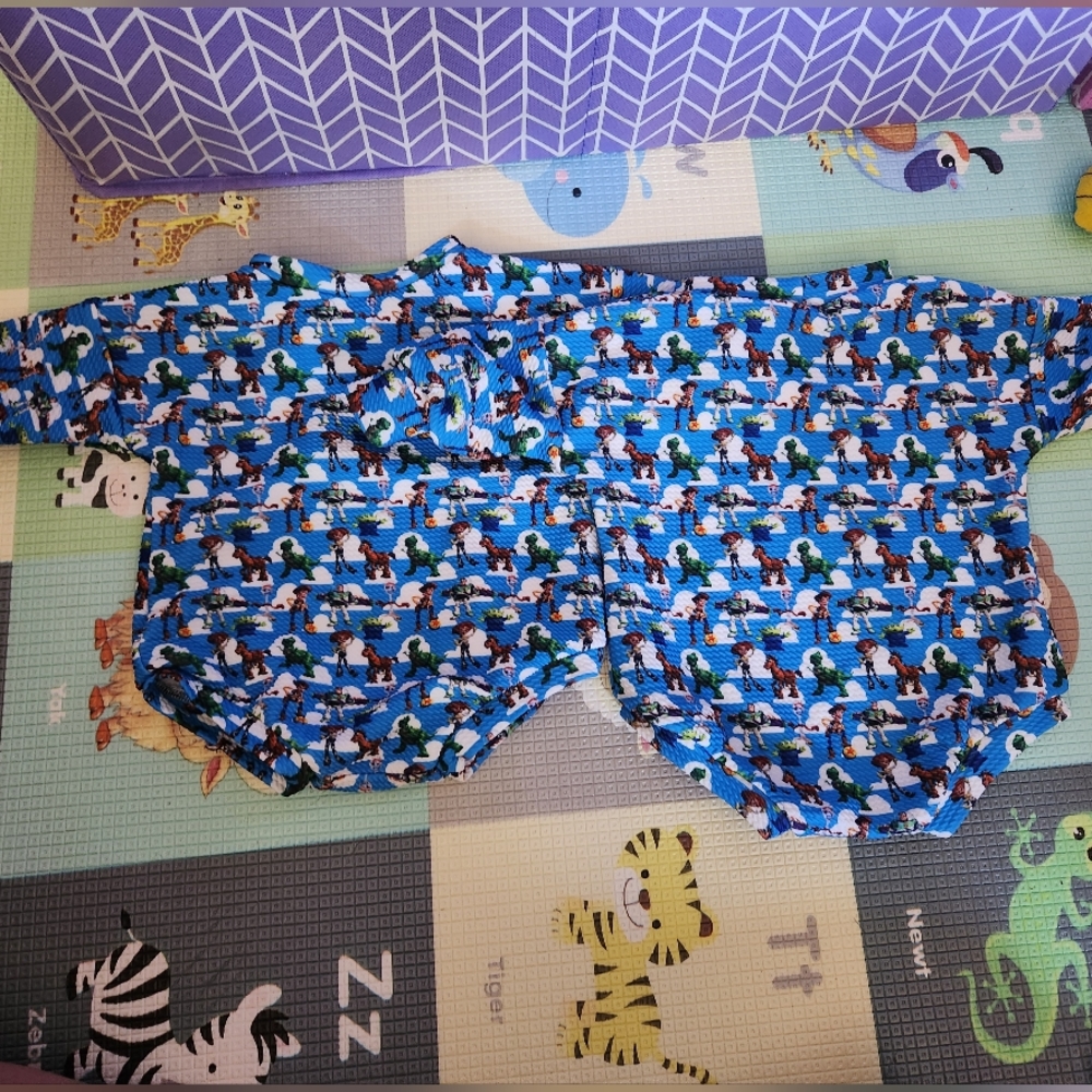 Toy story sweater rompers for twins